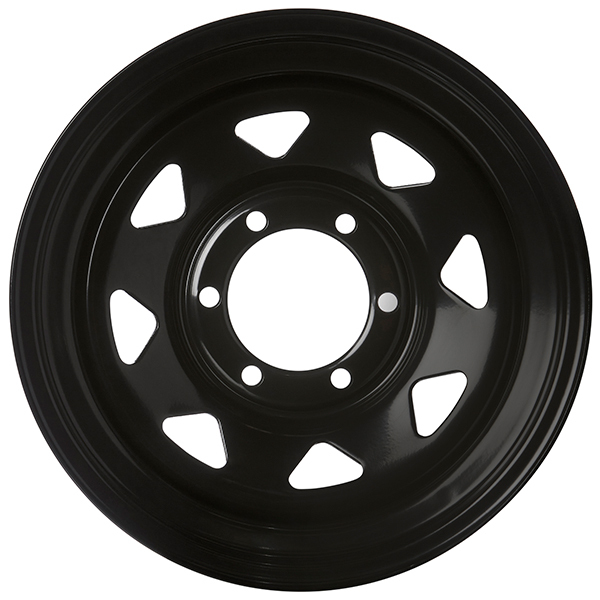 SUNRAYSIA 16x7 6/139.7 13N BLACK 110.1cb STEEL WHEEL 6 STUD LANDCRUISER