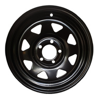 Extreme 4x4 Steel Wheels 14x6" 5/108 0P Black For Holden HT Boat Caravan Trailer