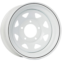 Extreme 4x4 Steel Wheel 15x6" 5/114.3 0P White 84cb for Ford Caravan Trailer