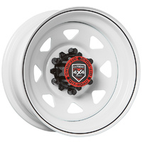 Extreme 4x4 Steel Wheel 15x7 6/139.7 10P White 110.1cb Trailer Fitment + Cap