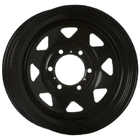 Extreme 4x4 Steel Wheel 15x7 6/139.7 10P Black 111cb fit 6 Stud Toyota Hilux 