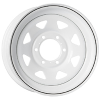 Extreme 4x4 Steel Wheel 15x7 6/139.7 10P White 111cb fit 6 Stud Toyota Hilux 