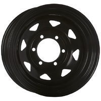 Extreme 4x4 Steel Wheel 15x8" 6/139.7 0P Black 111cb fits 4 Runner PK Ranger