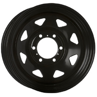 Extreme 4x4 Steel Wheel 16x8 6/139.7 0P Black 110.1 for 80 Ser Landcruiser Prado