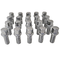 20 x 14x1.5mm Chrome Wheel Lug Bolts 28mm Thread Length For Aftermarket Alloys