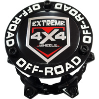4 x Black Centre Cap Domes 6/139.7 Extreme 4x4 Steel Wheel Steel White Writing
