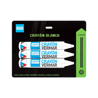 Industrias Vermar White Tyre Marking Crayon Chalk - Weatherproof (Packet of 3)