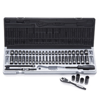 Dual Action 53pcs Metric Standard Socket Set 1/4" Dr 6pt 4mm-15mm & SAE 10045302