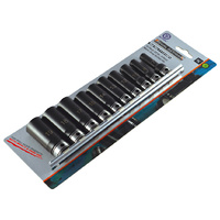 Dual Action 10pcs Metric Deep Socket Set 3/8" Drive 6-Point 7mm to 19mm 11141001
