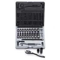 Dual Action 23pce Fractional Impact Socket Set 1/4"Dr 6pt 3/16" - 9/16" 12042301
