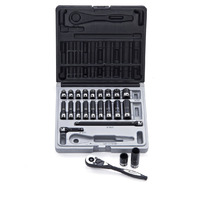 Dual Action 23pce Fractional Impact Socket Set 1/4" Dr 12pt 10mm - 36mm 16042301