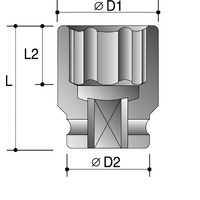 Action Sockets 22mm x 1/2 Drive Standard Impact Socket 60520022