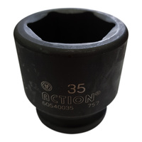 Action Sockets 6-Point 19mm - 50mm 3/4" Drive Standard Length Impact Socket