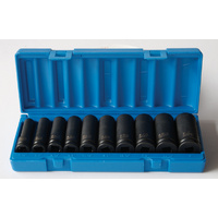 Action 10pc 1/2" Dr 6-pt 7/16" to 1" Imperial Deep Impact Socket Set 600221002