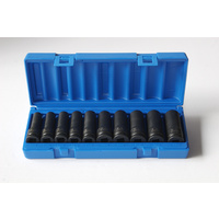 Action 10pc 1/2" Drive 10mm-19mm 6-Point Metric Deep Impact Socket Set 605221003