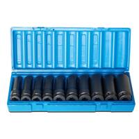 Action 10pc 1/2" Drive 10mm-24mm 6-Point Metric Deep Impact Socket Set 605221004