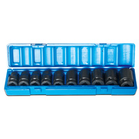Action 10pc 1/2" Dr 6-pt 10mm - 24mm Metric Standard Impact Socket Set 607201001