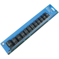 Action 12pc 1/2" Dr 6pt 10mm-24mm Metric Standard Impact Socket Set DB 607201202