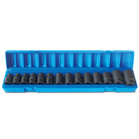 Action 14pc 1/2" Dr 6-pt 10mm - 27mm Metric Standard Impact Socket Set 607201401