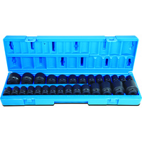 Action 28pc 1/2" Dr 6-pt Metric & Imperial Standard Impact Socket Set 607202801