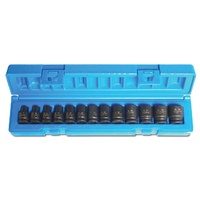 Action 13pc 3/8" Drive 6pt 7mm - 19mm Standard Impact Socket Steel Set 611101301