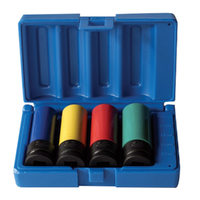 Action 4pc 1/2 Drive Wheel Nut Deep Impact Socket Set - Alloy Steel 611260401