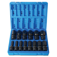 Action 14pc 1/2" Drive 6pt Imperial & Universal Deep Impact Socket Set 622211401