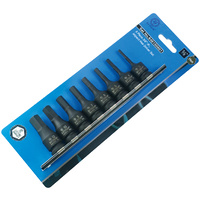 Action 8pc 3/8" Dr 3mm - 12mm Metric Impact Hex Driver Alloy Steel Set 648150801