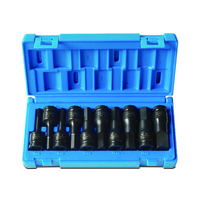 Action 10pc 1/2" Dr 6mm-19mm 75mm Length Metric Impact Hex Driver Set 648251001