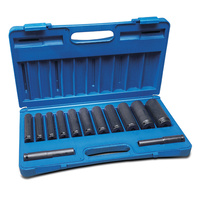 Action 13pc 1/2" Drive Thin Wall Extra Long Impact Socket Set 127mm 69423132