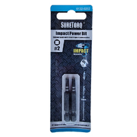 Suretorq Square Impact Power Bit Magnetic SQ2 50mm 1/4 Hex 2 Pack 0132-0202M