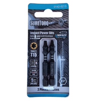 Suretorq Torx Impact Power Bit T15 50mm 1/4 Hex - Laser Mark 2 Pack 0142-0215
