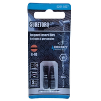 Suretorq Slotted Impact Steel Insert Bit Size 8-10 1/4 Hex 2 Pack 0261-0207