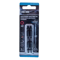 Suretorq Impact Double-Ended Power Bits SQ2 65mm 1/4" Hex 2 Pack 0562-0232TSM