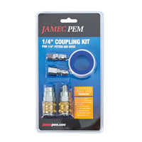 Jamec Pem 1/4"Coupling Kit (5 pcs) For 1/4" Fitted Air Hose Nitto Equivalent