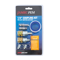 Jamec Pem 7pc 1/4" Male Coupling Kit for 3/8" Unfitted Air Hose Nitto Equivalent