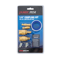Jamec Pem 1/4" Coupling Kit 7pc for 3/8" Unfitted Air Hose Ryco Eq. 70.0023