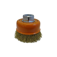 Josco 75mm Multi-Thread Crimped Brass Cup Brush for Brass Copper Surfaces 153MBR