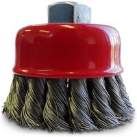 Josco 75mm 0.35mm Steel Twist Knot Wire Cup Brush for Aggressive Scrubbing 166M