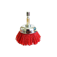 Josco 50mm Red Abrasive Nylon Cup Brush for Plastic Wood Rust Removal Etc JAC50R