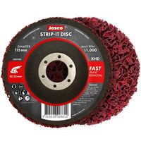 Josco 115 x 22mm Bore Strip-It Disc Red Fibreglass Back for Surface Prep JSD115R