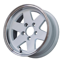 14x6" 5/108 Koya Alloy Wheel White Polished Silver Lip Holden HT Pattern Trailer