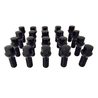 20 x 14x1.5mm Black Wheel Lug Bolts 28mm Thread Length For Aftermarket Alloys