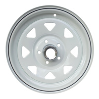 Extreme 4x4 Steel Wheel HOLDEN 14x6" 5/108 15P WHITE BOAT CARAVAN TRAILER + CAP