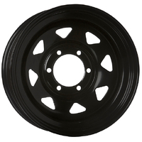 Extreme 4x4 Steel Wheel 15x6" 6/139.7 0P Black 111cb 6 Stud fit Land Cruiser