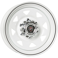 Extreme 4x4 Steel Wheel 15x7" 6/139.7 10P WHITE 106.1cb FIT 6 STUD HILUX ETC CAP