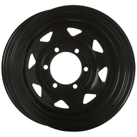 Extreme 4x4 Steel Wheel 15x8" 6/139.7 0P Black 110.1cb fits 4 Runner PK Ranger