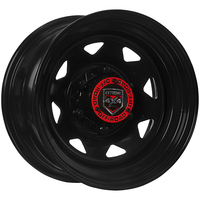 Extreme 4x4 Steel Wheel 15x8" 6/139.7 0P Black 110.1cb suits 4 PK Ranger + Cap
