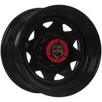 Extreme 4x4 Steel Wheel 15x8 6/139.7 0P BLACK 110.1cb FIT 4 PK RANGER + CAP