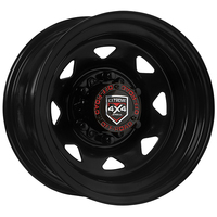 Extreme 4x4 Steel Wheel 15x8" 6/139.7 23N Black 110.1cb fits Nissan Patrol + Cap
